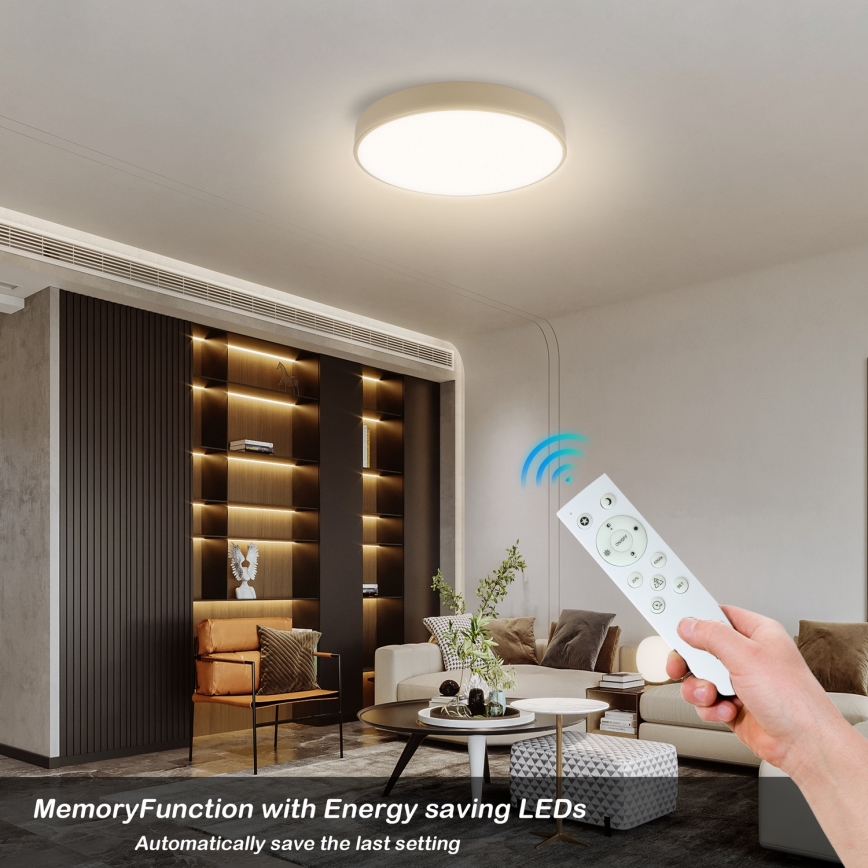 Brilagi - Ρυθμιζόμενο LED φωτιστικό οροφής POOL SMART LED/48W/230V 3000-6000K Ø 40 cm Wi-Fi Tuya μπεζ + τηλεχειριστήριο