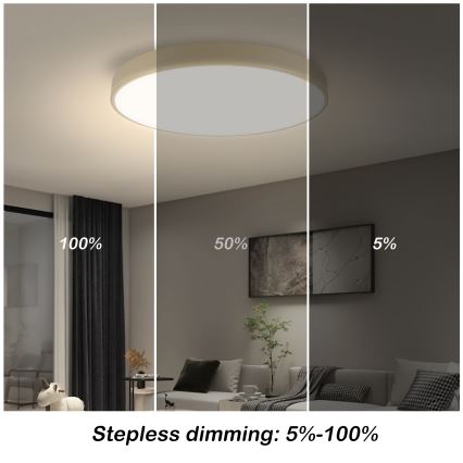Brilagi - Ρυθμιζόμενο LED φωτιστικό οροφής POOL SMART LED/60W/230V 3000-6000K διάμ. 50 cm Wi-Fi Tuya μπεζ + τηλεχειριστήριο