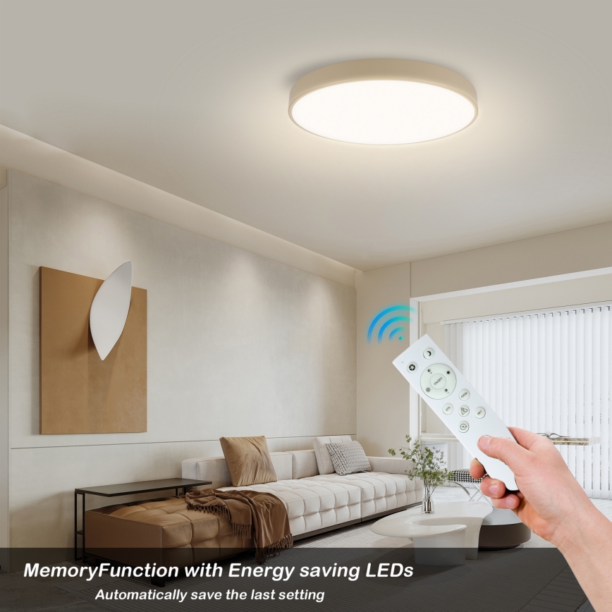 Brilagi - Ρυθμιζόμενο LED φωτιστικό οροφής POOL SMART LED/60W/230V 3000-6000K διάμ. 50 cm Wi-Fi Tuya μπεζ + τηλεχειριστήριο