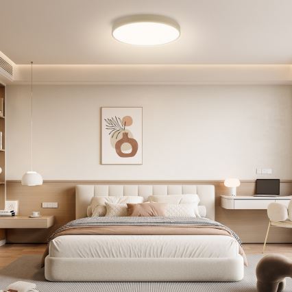 Brilagi - Ρυθμιζόμενο LED φωτιστικό οροφής POOL SMART LED/60W/230V 3000-6000K διάμ. 50 cm Wi-Fi Tuya μπεζ + τηλεχειριστήριο