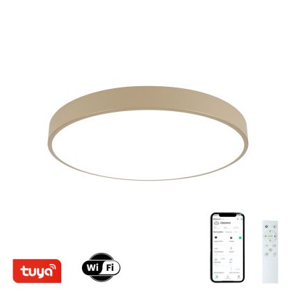 Brilagi - Ρυθμιζόμενο LED φωτιστικό οροφής POOL SMART LED/60W/230V 3000-6000K διάμ. 50 cm Wi-Fi Tuya μπεζ + τηλεχειριστήριο