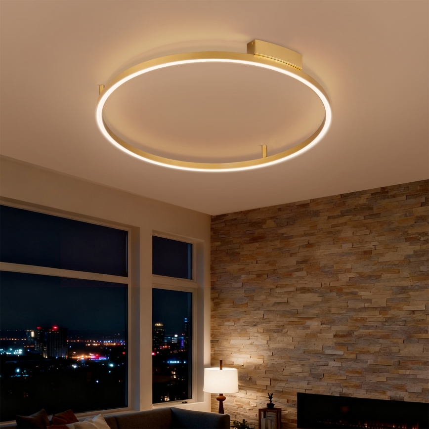 Brilagi - Ρυθμιζόμενο LED φωτιστικό οροφής PORTOFINO LED/60W/230V 3000-6000K διάμ. 80 cm χρυσό + τηλεχειριστήριο
