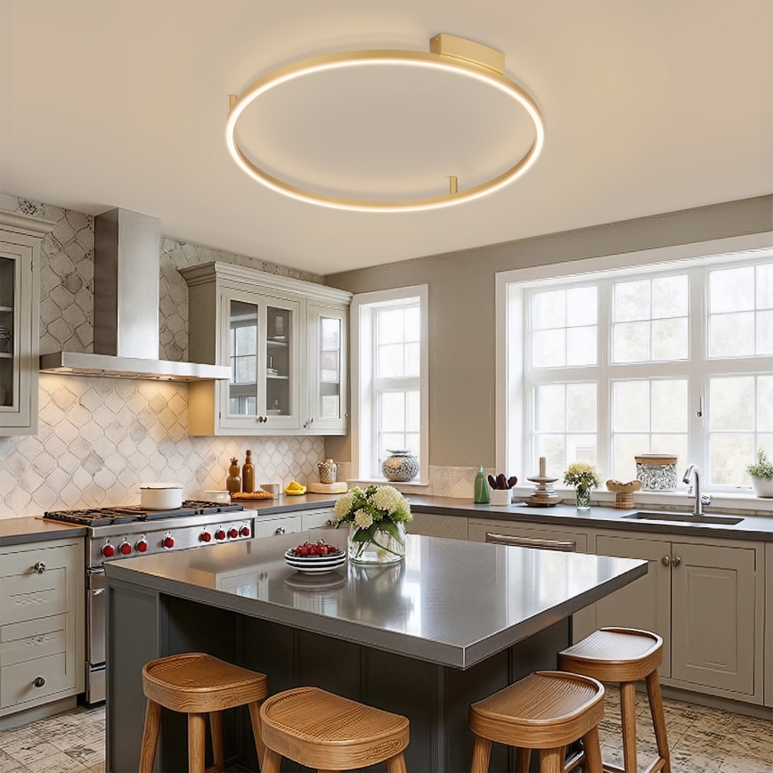 Brilagi - Ρυθμιζόμενο LED φωτιστικό οροφής PORTOFINO LED/60W/230V 3000-6000K διάμ. 80 cm χρυσό + τηλεχειριστήριο