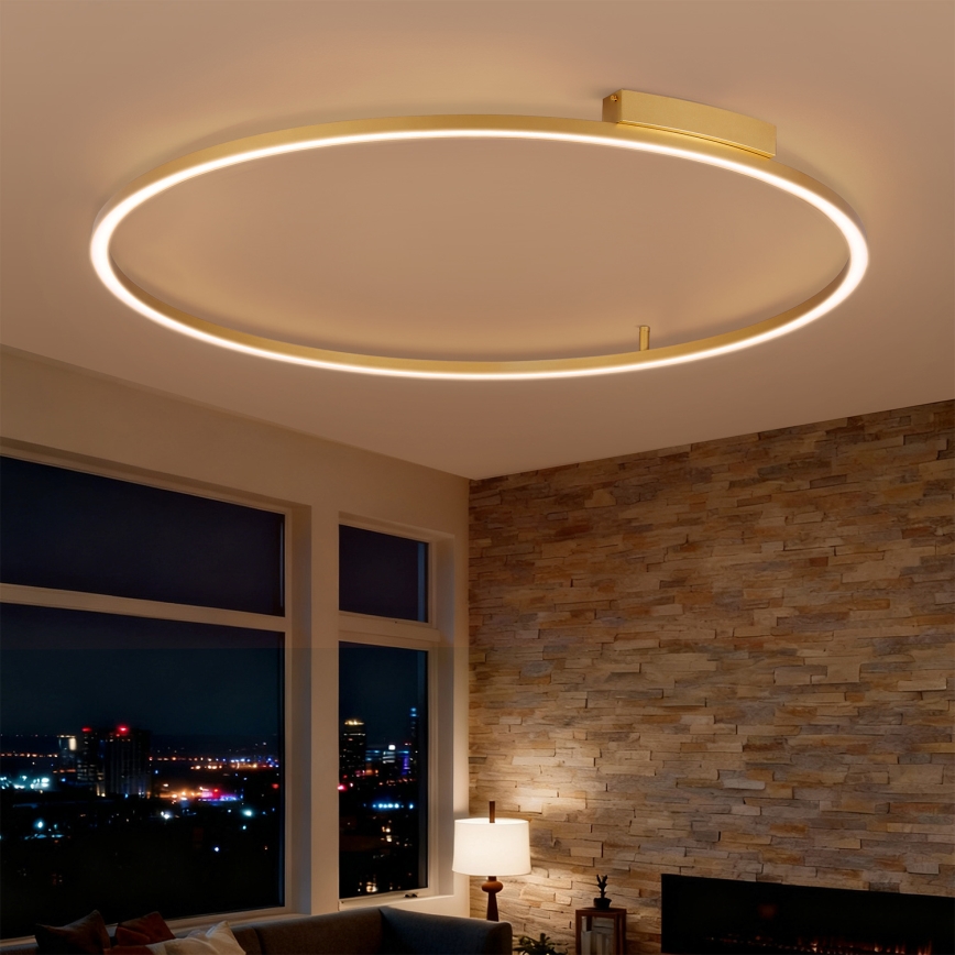 Brilagi - Ρυθμιζόμενο LED φωτιστικό οροφής PORTOFINO LED/85W/230V 3000-6000K διάμ. 120 cm χρυσό + τηλεχειριστήριο