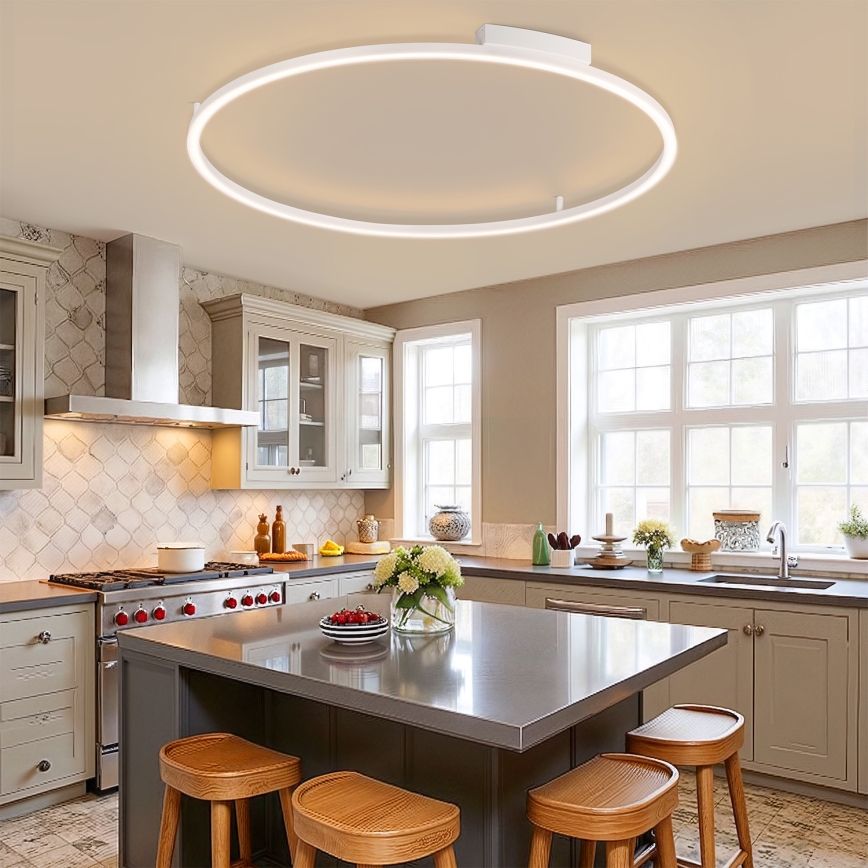 Brilagi - LED Ρυθμιζόμενο φωτιστικό οροφής PORTOFINO LED/85W/230V 3000-6000K διάμ. 120 cm λευκό + τηλεχειριστήριο