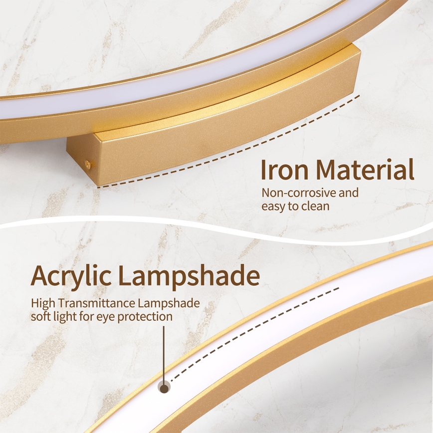 Brilagi - Ρυθμιζόμενο LED φωτιστικό οροφής PORTOFINO LED/85W/230V 3000-6000K διάμ. 120 cm χρυσό + τηλεχειριστήριο