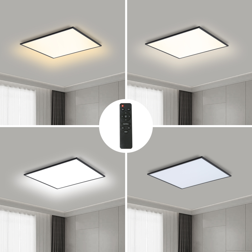 Brilagi - Ρυθμιζόμενο φωτιστικό οροφής LED SLIMFRAME LED/36W/230V 45x45 cm 3000-6000K μαύρο + τηλεχειριστήριο