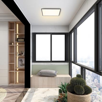 Brilagi - Ρυθμιζόμενο φωτιστικό οροφής LED SLIMFRAME LED/36W/230V 45x45 cm 3000-6000K μαύρο + τηλεχειριστήριο