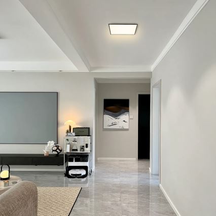 Brilagi - Ρυθμιζόμενο φωτιστικό οροφής LED SLIMFRAME LED/36W/230V 45x45 cm 3000-6000K μαύρο + τηλεχειριστήριο