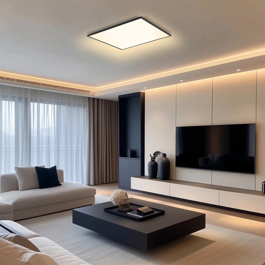 Brilagi - LED Ρυθμιζόμενο φωτιστικό οροφής SLIMFRAME LED/58W/230V 60x60 cm 3000-6000K μαύρο + τηλεχειριστήριο