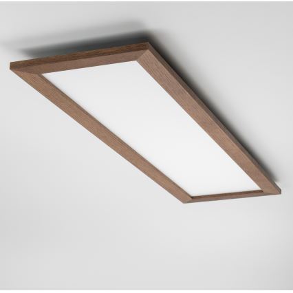 Brilagi - ρυθμιζόμενο LED φωτιστικό οροφής SLIMFRAME WOOD LED/58W/230V 124x34 cm 3000-6000K σκούρο καφέ + τηλεχειριστήριο