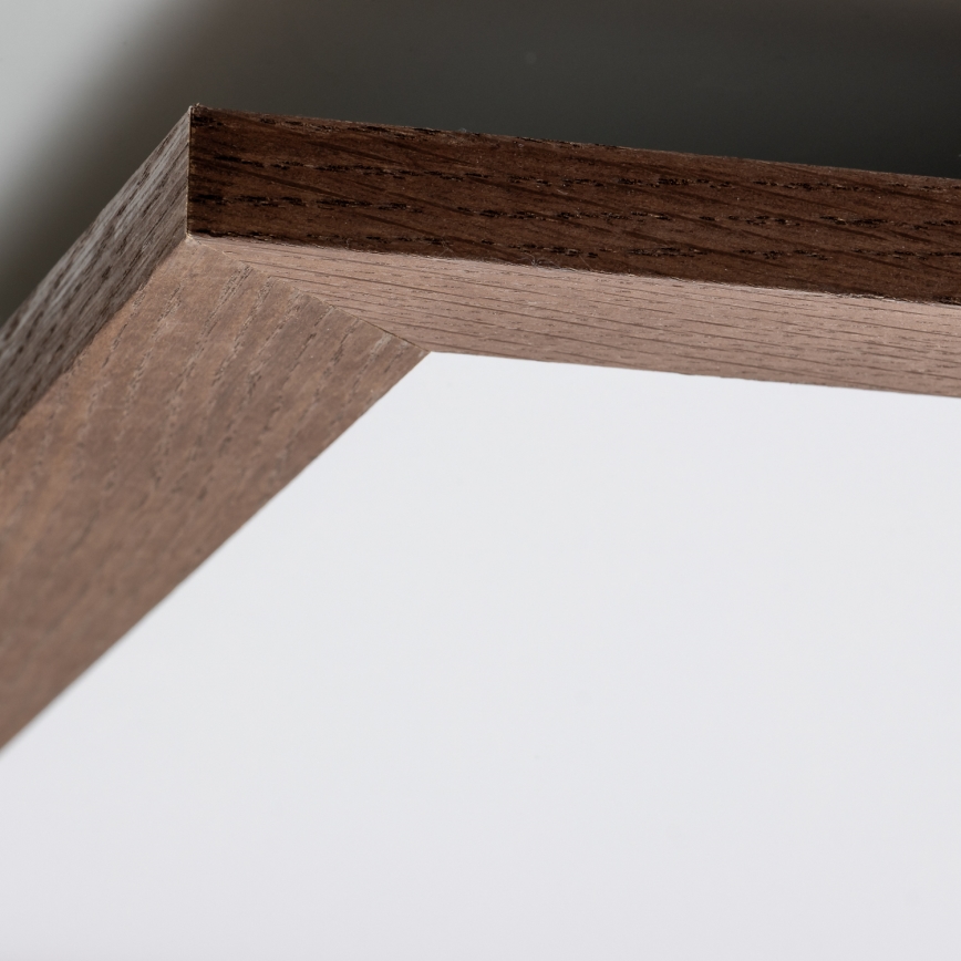 Brilagi - Ρυθμιζόμενο LED φωτιστικό οροφής SLIMFRAME WOOD LED/58W/230V 64x64 cm 3000-6000K σκούρο καφέ + τηλεχειριστήριο