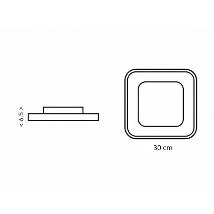 Brilagi - Ρυθμιζόμενο LED φωτιστικό οροφής TRIVARO LED/65W/230V 3000-6000K 30x30 cm + τηλεχειριστήριο