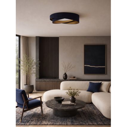 BRILAGI - LED ρυθμιζόμενο φωτιστικό οροφής VELVET TWIST LED/36W/230V 3000-6000K διάμ. 65 cm Wi-Fi Tuya Beacon μπλε/χρυσό + τηλεχειριστήριο