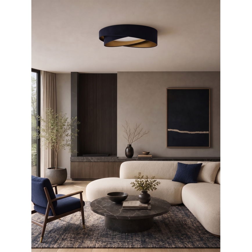 BRILAGI - LED ρυθμιζόμενο φωτιστικό οροφής VELVET TWIST LED/36W/230V 3000-6000K διάμ. 65 cm Wi-Fi Tuya Beacon μπλε/χρυσό + τηλεχειριστήριο