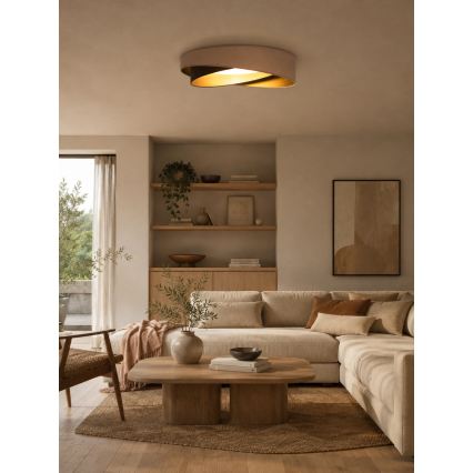BRILAGI - Ρυθμιζόμενο φωτιστικό οροφής LED VELVET TWIST LED/36W/230V 3000-6000K Ø 65 cm Wi‑Fi Tuya Beacon μπεζ/καφέ/χρυσό + τηλεχειριστήριο