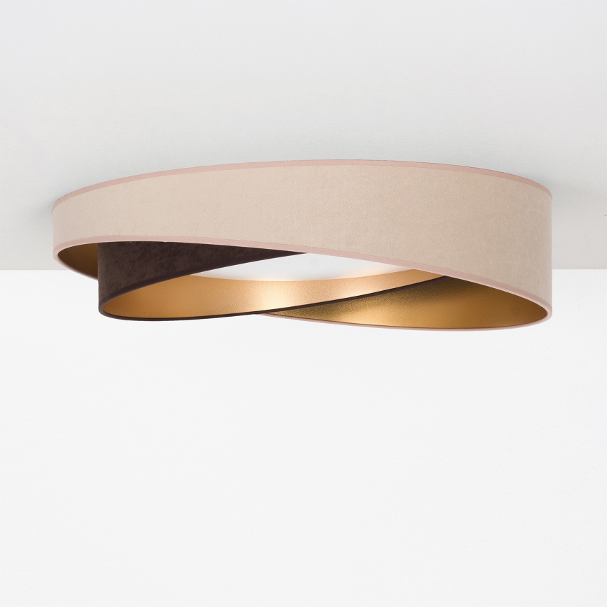 BRILAGI - Ρυθμιζόμενο φωτιστικό οροφής LED VELVET TWIST LED/36W/230V 3000-6000K Ø 65 cm Wi‑Fi Tuya Beacon μπεζ/καφέ/χρυσό + τηλεχειριστήριο