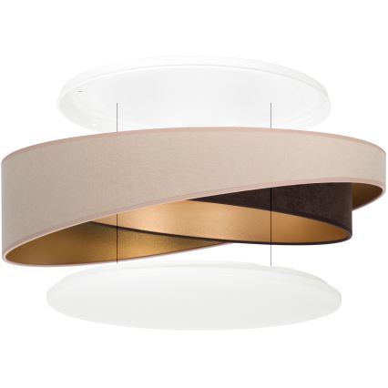 BRILAGI - Ρυθμιζόμενο φωτιστικό οροφής LED VELVET TWIST LED/36W/230V 3000-6000K Ø 65 cm Wi‑Fi Tuya Beacon μπεζ/καφέ/χρυσό + τηλεχειριστήριο