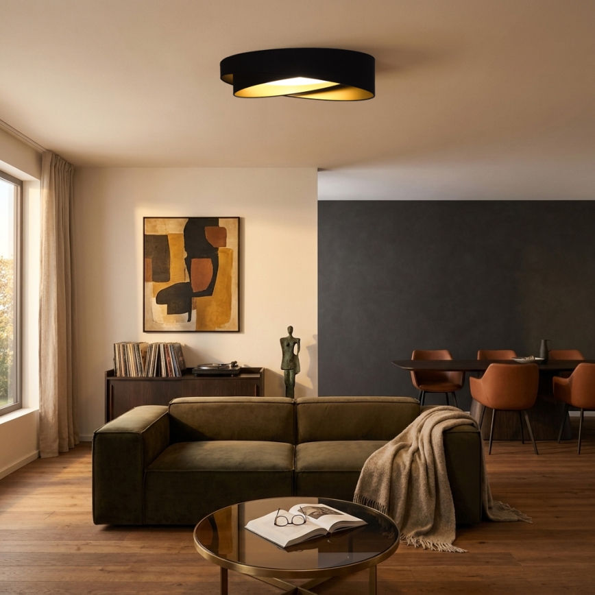 BRILAGI - LED Ρυθμιζόμενο φωτιστικό οροφής VELVET TWIST LED/36W/230V 3000-6000K Ø 65 cm Wi-Fi Tuya Beacon μαύρο/χρυσό + τηλεχειριστήριο
