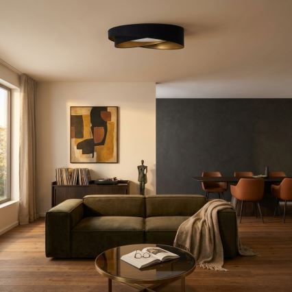BRILAGI - LED Ρυθμιζόμενο φωτιστικό οροφής VELVET TWIST LED/36W/230V 3000-6000K Ø 65 cm Wi-Fi Tuya Beacon μαύρο/χρυσό + τηλεχειριστήριο