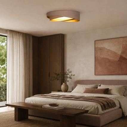 BRILAGI - Ρυθμιζόμενο φωτιστικό οροφής VELVET TWIST LED/36W/230V 3000-6000K διάμ. 65 εκ. Wi-Fi Tuya Beacon μπεζ/χρυσό + τηλεχειριστήριο