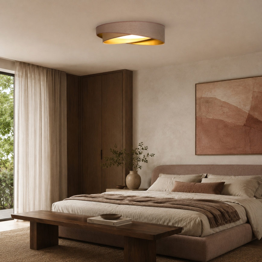 BRILAGI - Ρυθμιζόμενο φωτιστικό οροφής VELVET TWIST LED/36W/230V 3000-6000K διάμ. 65 εκ. Wi-Fi Tuya Beacon μπεζ/χρυσό + τηλεχειριστήριο