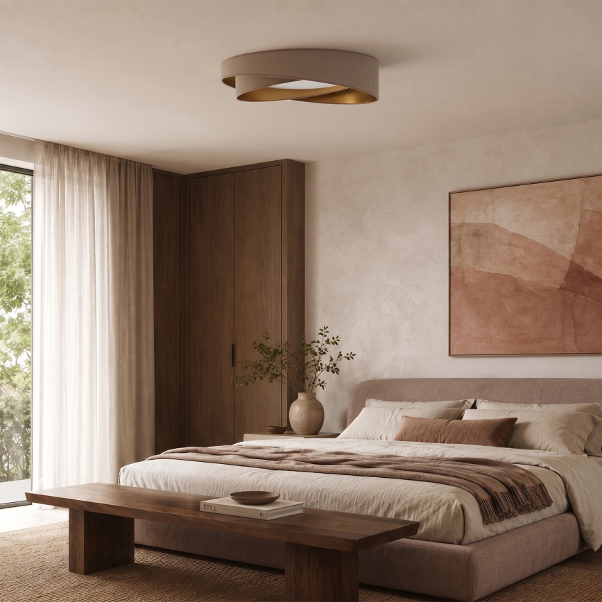 BRILAGI - Ρυθμιζόμενο φωτιστικό οροφής VELVET TWIST LED/36W/230V 3000-6000K διάμ. 65 εκ. Wi-Fi Tuya Beacon μπεζ/χρυσό + τηλεχειριστήριο