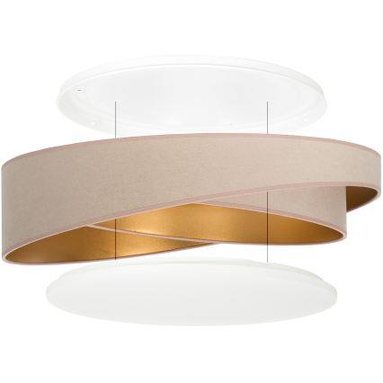 BRILAGI - Ρυθμιζόμενο φωτιστικό οροφής VELVET TWIST LED/36W/230V 3000-6000K διάμ. 65 εκ. Wi-Fi Tuya Beacon μπεζ/χρυσό + τηλεχειριστήριο