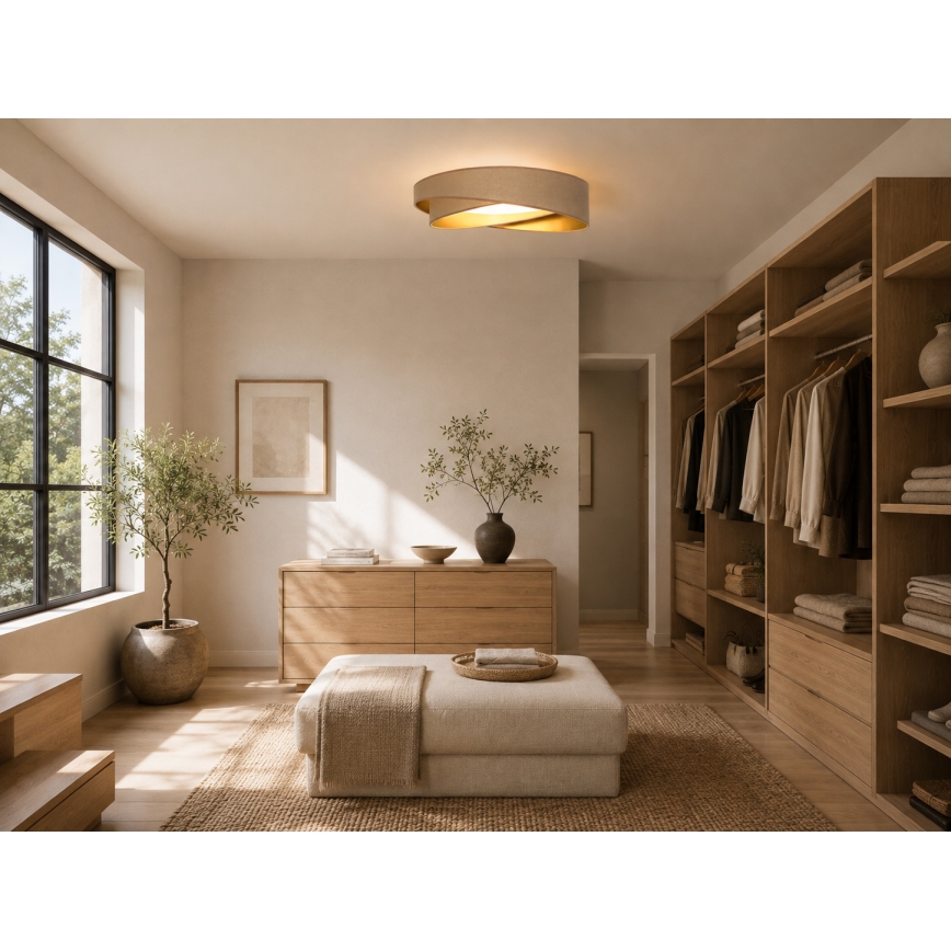 BRILAGI - Ρυθμιζόμενο φωτιστικό οροφής VELVET TWIST LED/36W/230V 3000-6000K διάμ. 65 cm Wi-Fi Tuya Beacon λευκό/χρυσό + τηλεχειριστήριο