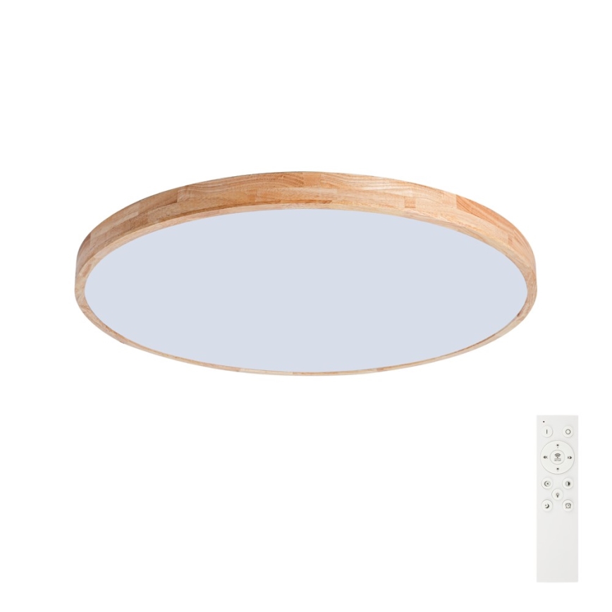 Brilagi - Ρυθμιζόμενο φωτιστικό οροφής LED WOODLINE, 100 W, 230 V, 3000–6000 K, σε απόχρωση δρυός, διάμ. 80 εκ. + τηλεχειριστήριο