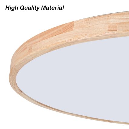 Brilagi - Ρυθμιζόμενο φωτιστικό οροφής LED WOODLINE, 100 W, 230 V, 3000–6000 K, σε απόχρωση δρυός, διάμ. 80 εκ. + τηλεχειριστήριο