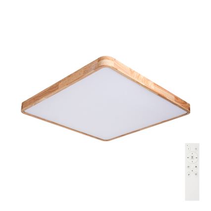 Brilagi - Ρυθμιζόμενο LED φωτιστικό οροφής WOODLINE SQUARE LED/100W/230V 3000-6000K σε απόχρωση δρυός 80x80 cm + τηλεχειριστήριο