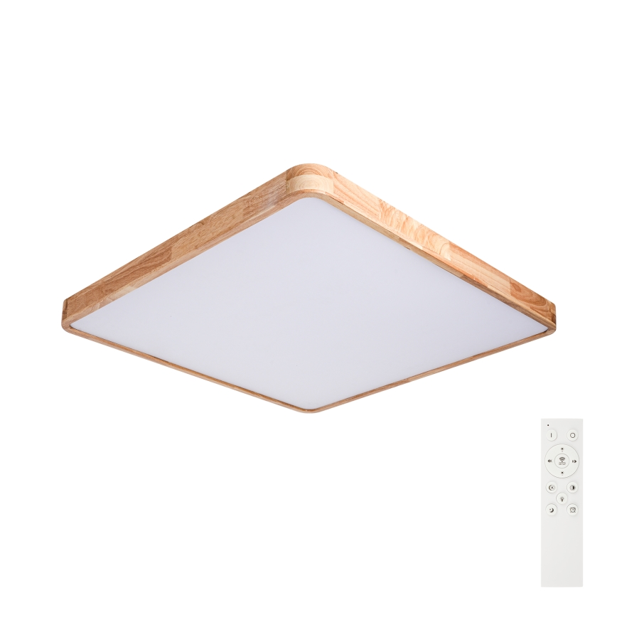 Brilagi - Ρυθμιζόμενο LED φωτιστικό οροφής WOODLINE SQUARE LED/100W/230V 3000-6000K σε απόχρωση δρυός 80x80 cm + τηλεχειριστήριο