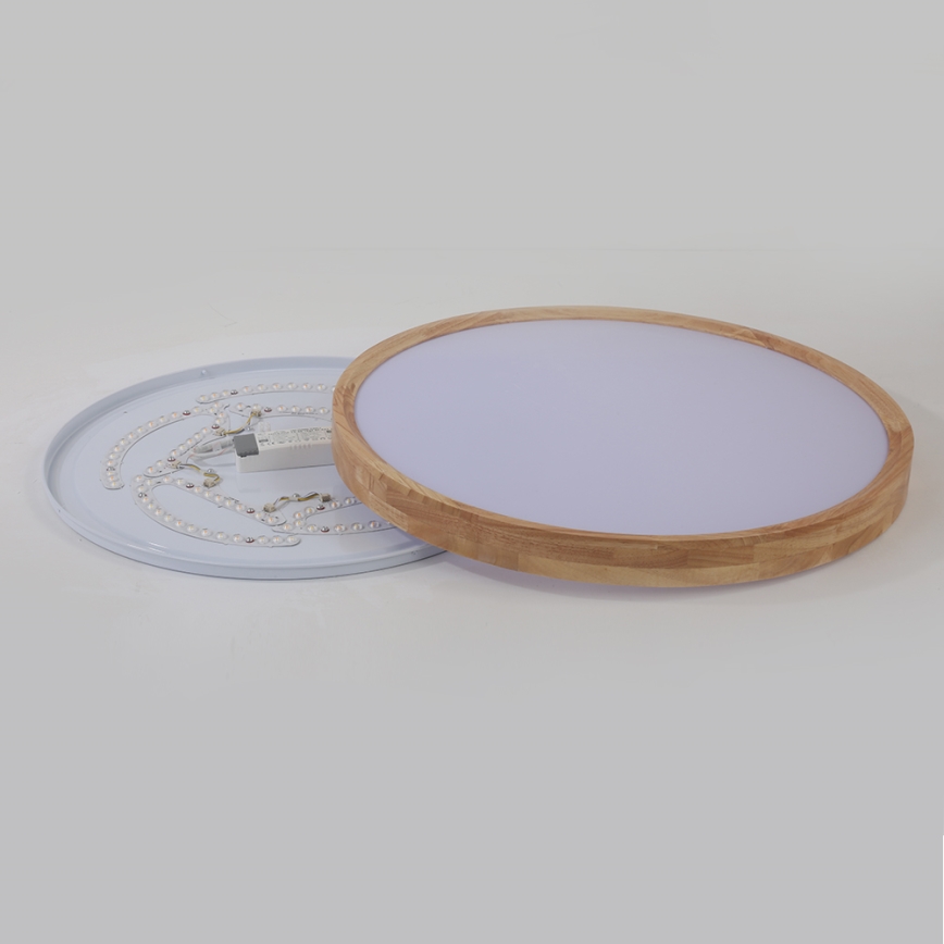 Brilagi - LED Ρυθμιζόμενο φωτιστικό οροφής WOODROUND LED/40W/230V 3000-6000K Ø 60 cm ξύλο CRI 90 + τηλεχειριστήριο