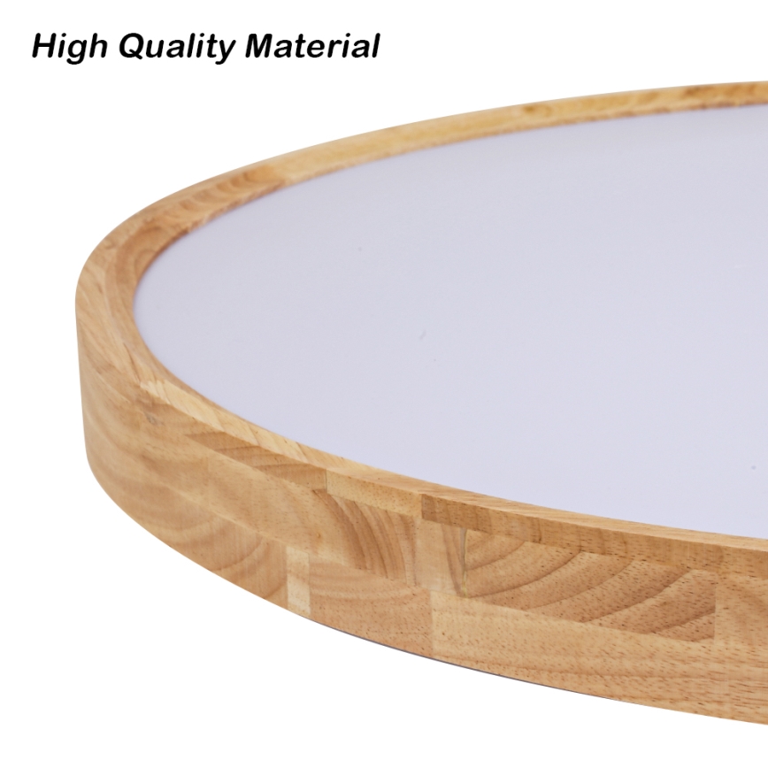 Brilagi - Ρυθμιζόμενο φωτιστικό οροφής LED WOODROUND LED/70W/230V 3000-6000K διάμ. 80 cm ξύλο CRI 90 + τηλεχειριστήριο