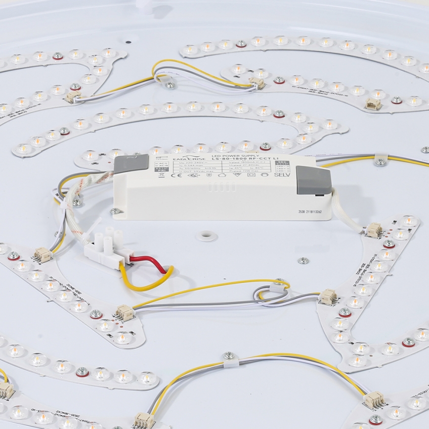 Brilagi - Ρυθμιζόμενο φωτιστικό οροφής LED WOODROUND LED/70W/230V 3000-6000K διάμ. 80 cm ξύλο CRI 90 + τηλεχειριστήριο