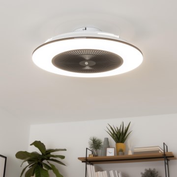 Brilagi - Ρυθμιζόμενο φωτιστικό LED με ανεμιστήρα AURA LED/38W/230V 3000-6000K μαύρο + τηλεχειριστήριο