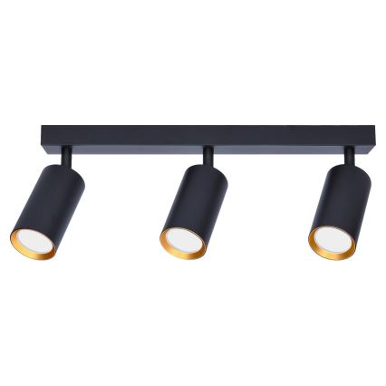 Brilagi - LED RGBW ρυθμιζόμενο σποτ φωτιστικό SELE 3xGU10/4,8W/230V 3000K μαύρο/χρυσό + τηλεχειριστήριο