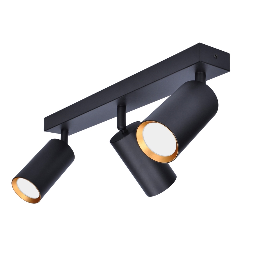 Brilagi - LED RGBW ρυθμιζόμενο σποτ φωτιστικό SELE 3xGU10/4,8W/230V 3000K μαύρο/χρυσό + τηλεχειριστήριο