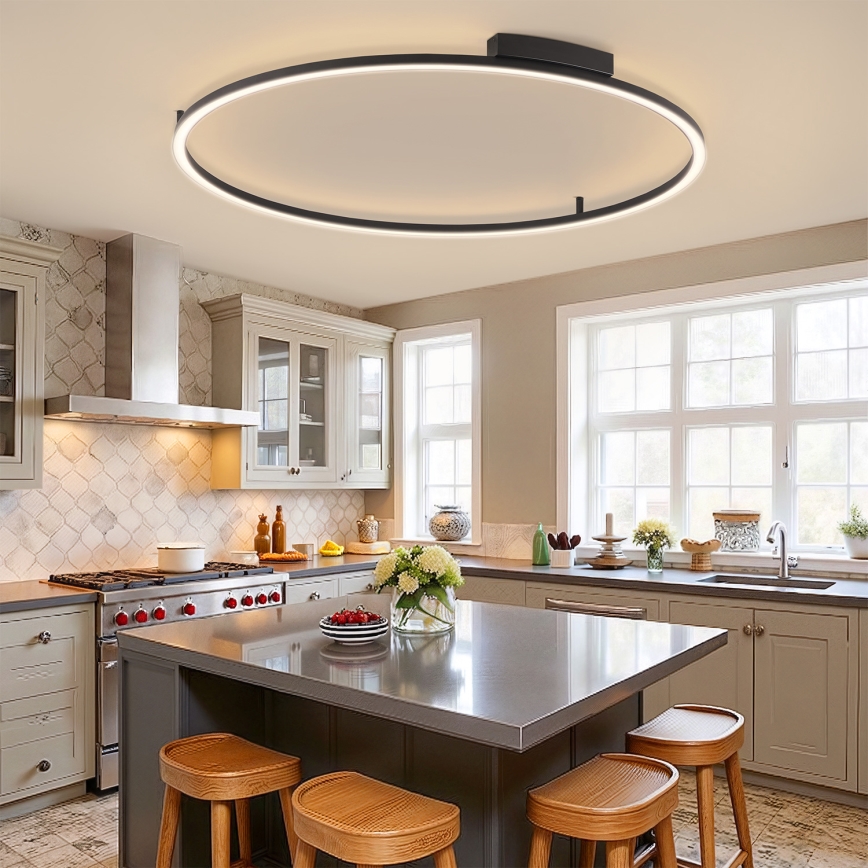 Brilagi - Ρυθμιζόμενο φωτιστικό οροφής PORTOFINO LED/85W/230V 3000-6000K Ø 120 cm μαύρο + τηλεχειριστήριο