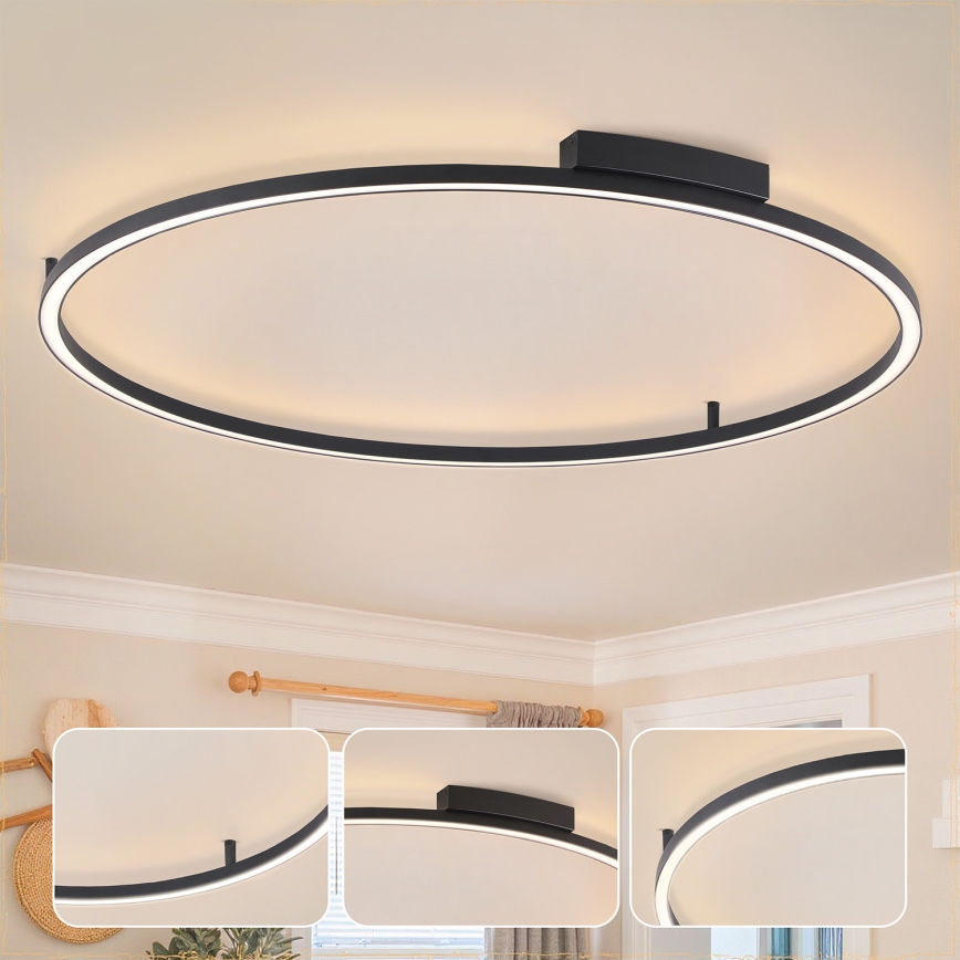 Brilagi - Ρυθμιζόμενο φωτιστικό οροφής PORTOFINO LED/85W/230V 3000-6000K Ø 120 cm μαύρο + τηλεχειριστήριο