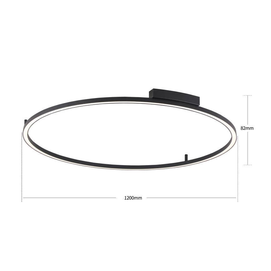 Brilagi - Ρυθμιζόμενο φωτιστικό οροφής PORTOFINO LED/85W/230V 3000-6000K Ø 120 cm μαύρο + τηλεχειριστήριο