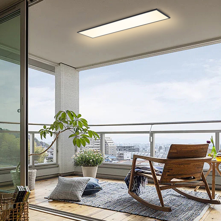 Brilagi - Ρυθμιζόμενο LED φωτιστικό οροφής SLIMFRAME LED/58W/230V 120x30 cm 3000-6000K μαύρο + τηλεχειριστήριο