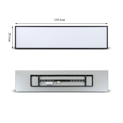 Brilagi - Ρυθμιζόμενο LED φωτιστικό οροφής SLIMFRAME LED/58W/230V 120x30 cm 3000-6000K μαύρο + τηλεχειριστήριο