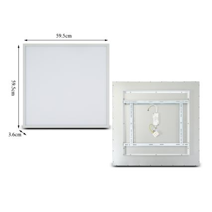 Brilagi - Ρυθμιζόμενο LED φωτιστικό οροφής SLIMFRAME LED/58W/230V 60x60 cm 3000-6000K λευκό + τηλεχειριστήριο
