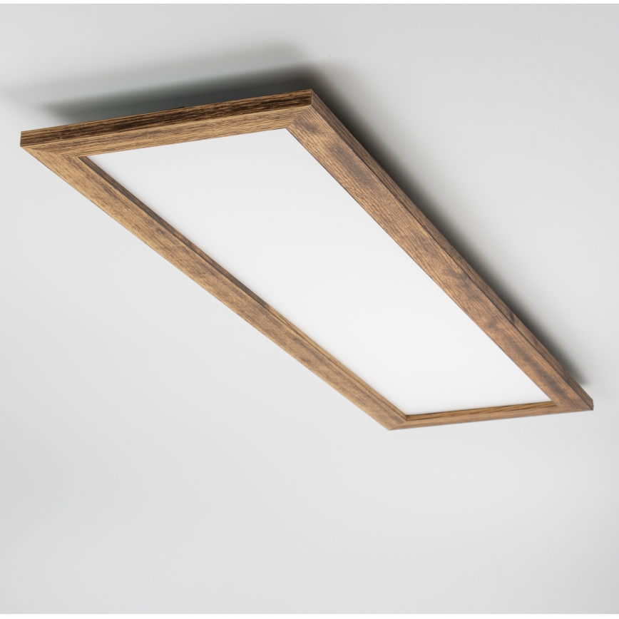 Brilagi - Ρυθμιζόμενο LED φωτιστικό οροφής SLIMFRAME WOOD LED/58W/230V 124x33,7 cm 3000-6000K καφέ + τηλεχειριστήριο