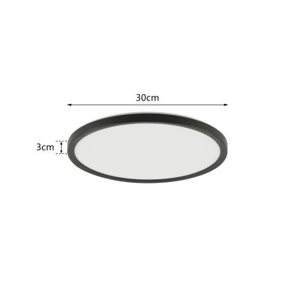 Brilagi - Ρυθμιζόμενο LED οροφής φωτιστικό ULTRA SLIM LED/18W/230V 2700-6500K διάμ. 30 cm μαύρο + τηλεχειριστήριο
