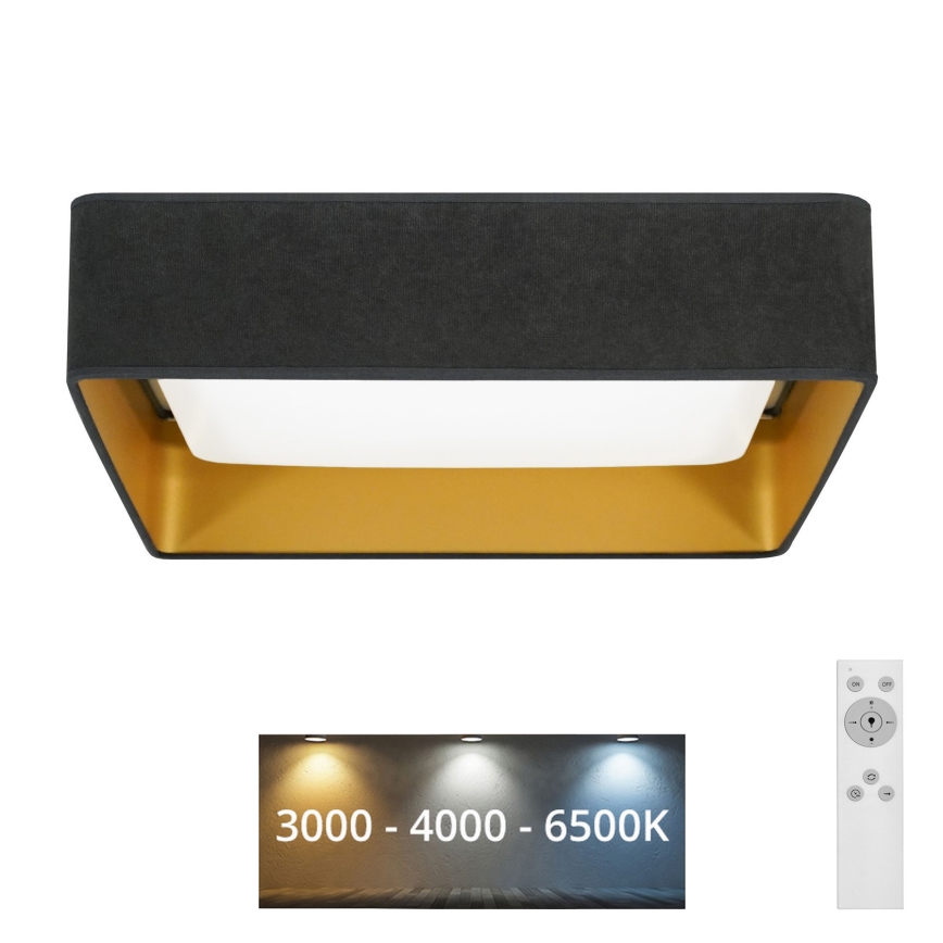Brilagi - Ρυθμιζόμενο LED φωτιστικό οροφής VELVET SQUARE LED/24W/230V 43x43 cm 3000/4000/6500K + τηλεχειριστήριο γκρι