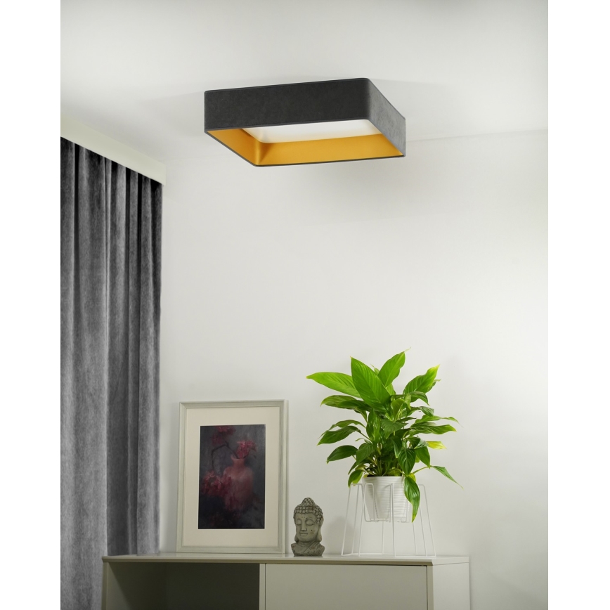Brilagi - Ρυθμιζόμενο LED φωτιστικό οροφής VELVET SQUARE LED/24W/230V 43x43 cm 3000/4000/6500K + τηλεχειριστήριο γκρι