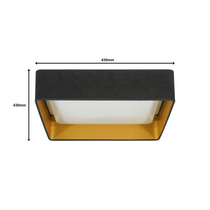 Brilagi - Ρυθμιζόμενο LED φωτιστικό οροφής VELVET SQUARE LED/24W/230V 43x43 cm 3000/4000/6500K + τηλεχειριστήριο γκρι